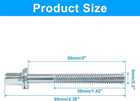 piutouyar 12 pcs أسطوانة قضبان التوتر الضيقة المسمار ، M5 × 50 مم من الفولاذ المقاوم للصدأ طقم طقم مجموعة المسمار مجموعة الأجهزة استبدال أداة الاستبدال in Saudi Arabia