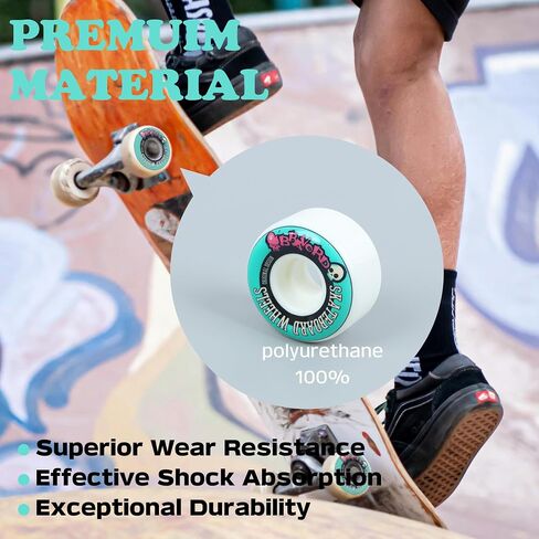 Skatebaord Wheels, 54mmX32mm 100A Skateboard Wheels for Skate Bowl, Trick, Street- Set of 4 in Saudi Arabia