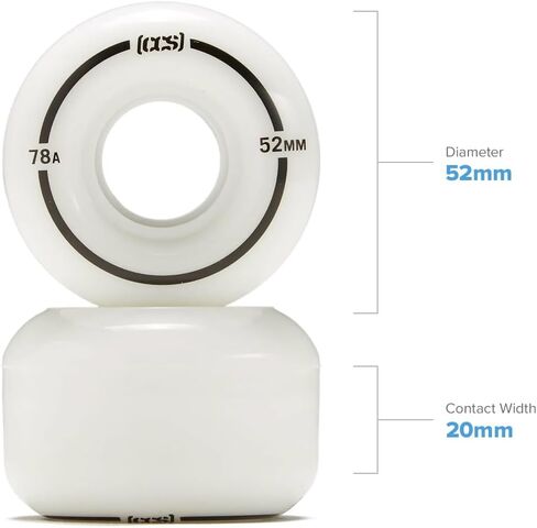 [CCS] Cruiser Skateboard Wheels | Professional Grade | Polyurethane | 78A Durometer | Sizes 52mm, 54mm, & 57mm | Set of 4 in Saudi Arabia