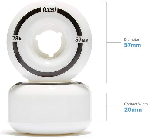 [CCS] Cruiser Skateboard Wheels | Professional Grade | Polyurethane | 78A Durometer | Sizes 52mm, 54mm, & 57mm | Set of 4 in Saudi Arabia