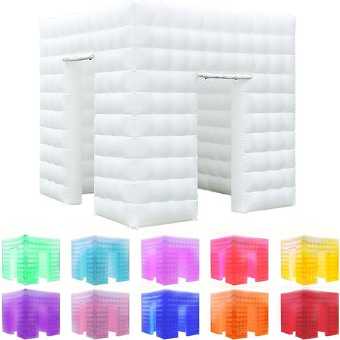 OZIS 1 Door Inflatable Photo Booth Enclosure 8.2ftx8.2ft with Blower 16 Colors Portable Inflatable Photo Booth Tent for Wedding, Party, Events, Proms, Birthday, Bars (White) in Saudi Arabia