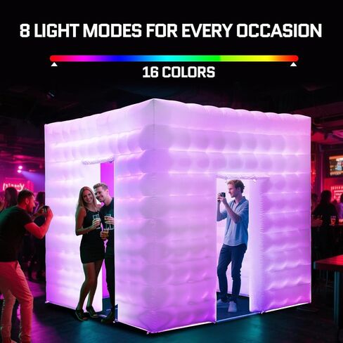 OZIS 1 Door Inflatable Photo Booth Enclosure 8.2ftx8.2ft with Blower 16 Colors Portable Inflatable Photo Booth Tent for Wedding, Party, Events, Proms, Birthday, Bars (White) in Saudi Arabia
