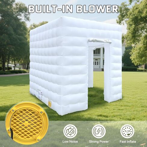 OZIS 1 Door Inflatable Photo Booth Enclosure 8.2ftx8.2ft with Blower 16 Colors Portable Inflatable Photo Booth Tent for Wedding, Party, Events, Proms, Birthday, Bars (White) in Saudi Arabia