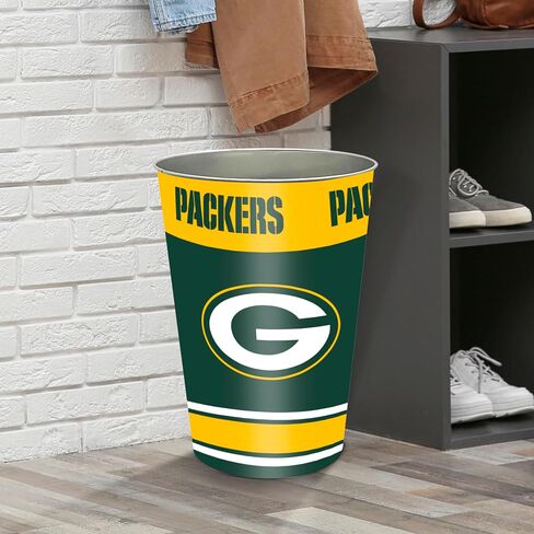 FANMATS 34660 NFL - Green Bay Packers Wastebasket | Green | 15"x10.5"x10.5" | Primary Logo, Helmet, & Wordmark in Saudi Arabia
