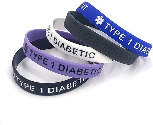 POYAMUSE 5pcs Rubber Medical Alert Bracelets – Type 1 or Type 2 Diabetic Wristbands for Women and Men in Saudi Arabia