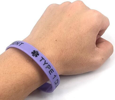POYAMUSE 5pcs Rubber Medical Alert Bracelets – Type 1 or Type 2 Diabetic Wristbands for Women and Men in Saudi Arabia