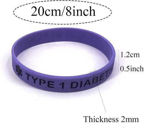 POYAMUSE 5pcs Rubber Medical Alert Bracelets – Type 1 or Type 2 Diabetic Wristbands for Women and Men in Saudi Arabia