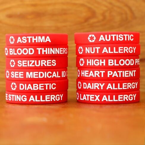 2 Pack of Medical Alert Wristband Bracelets in 12 Options in Saudi Arabia