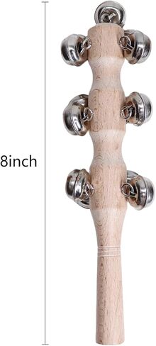 13 Bell Instruments Hand Bell Sleigh Bells Jingler Bell Stick ، ​​Hecrids Hand Jingle Bells Wooden Hand Gells (6 pcs) in Saudi Arabia