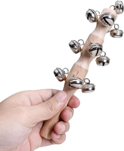 13 Bell Instruments Hand Bell Sleigh Bells Jingler Bell Stick ، ​​Hecrids Hand Jingle Bells Wooden Hand Gells (6 pcs) in Saudi Arabia