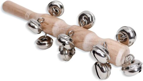 13 Bell Instruments Hand Bell Sleigh Bells Jingler Bell Stick ، ​​Hecrids Hand Jingle Bells Wooden Hand Gells (6 pcs) in Saudi Arabia