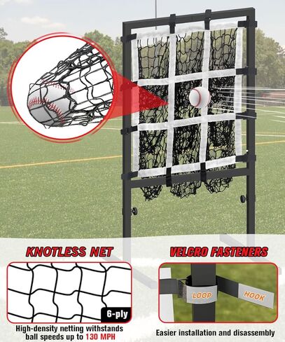 قائمة الانتظار 9 ثقب شبكة مع منطقة الإضراب ، شباك البيسبول باورنيت قابلة للتعديل مع جيوب مستهدفة للضرب ، معدات تدريبات البيسبول المستهدفة للبيسبول المستهدفة للضرب للضرب in Kuwait