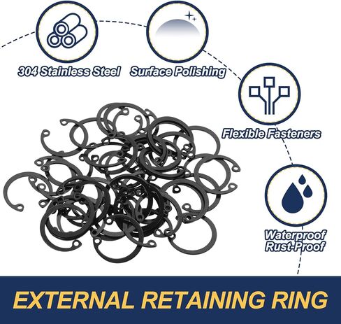PATIKIL 50 PCS حلقات الاحتفاظ الداخلية ، 22 مم C-CLIP SNAP RING 65 المنجنيز الصلب الداخلي الاحتفاظ circlip snap for acuty shafts مسمار in Saudi Arabia