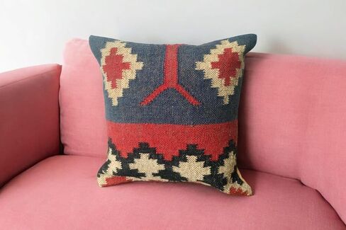 Handwoven Geometric Throw Pillow Covers, Aztec Pattern, Green and Beige, 18x18 Inches, Set of 4 (1, Color 10) in Saudi Arabia