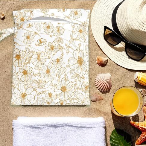 Wet Bag for Swimsuit Pool Travel Baby Cloth Diapers Dirty Yoga Gym Clothes Beach Bags Summer Gifts for Women Men Beach Vacation Essentials Sea Blue Waterproof Wet Dry Bag Travel Laundry Bags in Kuwait