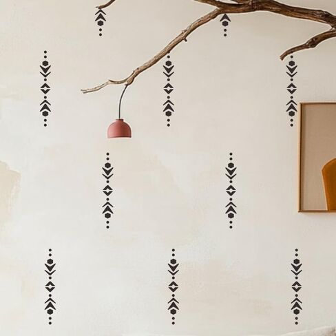Southwestern Boho Wall Stencil – Large Nazas Geometric Aztec Pattern Reusable Stencil for Walls, Furniture, Canvas – Boho Tribal Wall Decor for Nursery, Bedroom, or Accent Walls JZY882 in Saudi Arabia