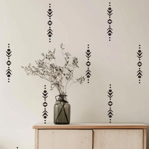 Southwestern Boho Wall Stencil – Large Nazas Geometric Aztec Pattern Reusable Stencil for Walls, Furniture, Canvas – Boho Tribal Wall Decor for Nursery, Bedroom, or Accent Walls JZY882 in Saudi Arabia