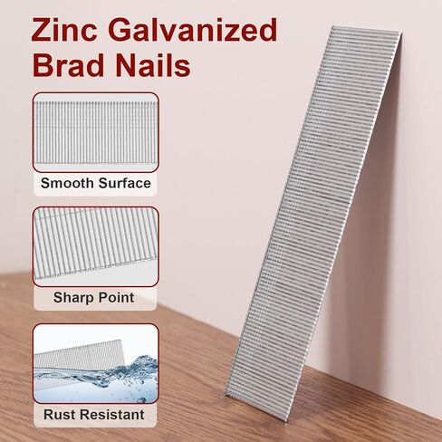 18 Gauge Brad Nails, 12000 Counts 1-1/2-inch 18 GA Brad Nails, Galvanized Nails for Nail Gun, Finishing Nail Gun Nails for Pneumatic, Electric Brad Nailer Gun in Kuwait