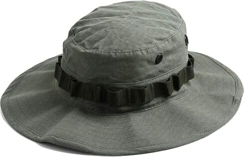 Vietnam Era Army Style Wide Brim Boonie Hat Tactical Outdoor Jungle Sun Cap - Olive Drab Rip-Stop in Saudi Arabia