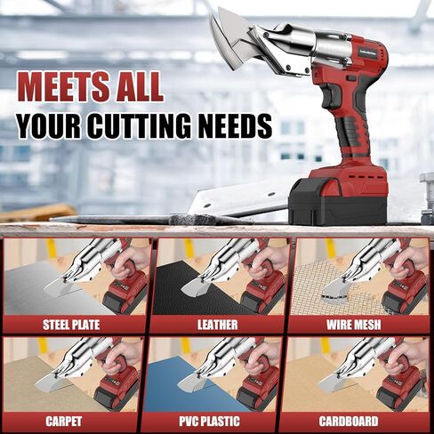 Cordless Sheet Metal Cutter Brushless for De-walt 20v Max Battery(Tool Only), Metal Shears 360 Degree Pivoting Head, Electric Metal Scissors for for Cutting Stainless Sheet, Metal, Iron, 221 Ft-Lbs in Kuwait
