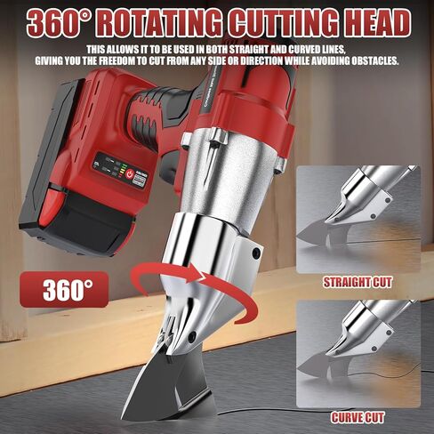 Cordless Sheet Metal Cutter Brushless for De-walt 20v Max Battery(Tool Only), Metal Shears 360 Degree Pivoting Head, Electric Metal Scissors for for Cutting Stainless Sheet, Metal, Iron, 221 Ft-Lbs in Kuwait