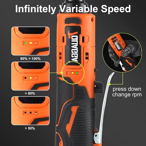 3/8" Cordless Electric Ratchet Wrench Set, 12V Power Ratchet Tool Kit With 2 Packs 2000mAh Battery And Charger, 45 FT-LBS Battery Powered Wrench with Infinitely Variable Speeds in Kuwait