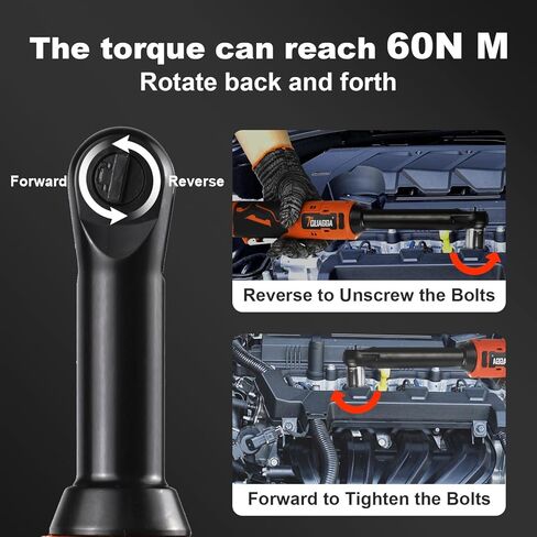 3/8" Cordless Electric Ratchet Wrench Set, 12V Power Ratchet Tool Kit With 2 Packs 2000mAh Battery And Charger, 45 FT-LBS Battery Powered Wrench with Infinitely Variable Speeds in Kuwait