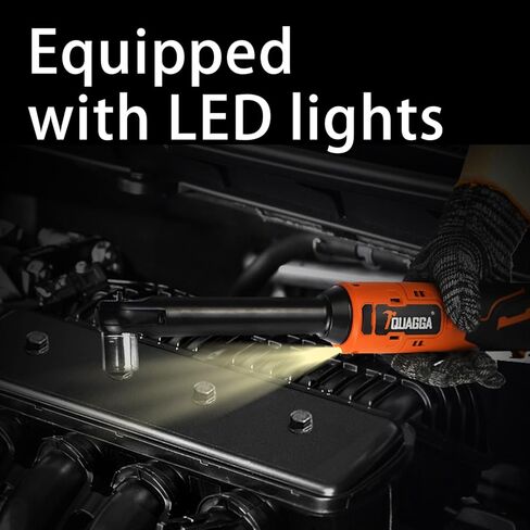 3/8" Cordless Electric Ratchet Wrench Set, 12V Power Ratchet Tool Kit With 2 Packs 2000mAh Battery And Charger, 45 FT-LBS Battery Powered Wrench with Infinitely Variable Speeds in Kuwait