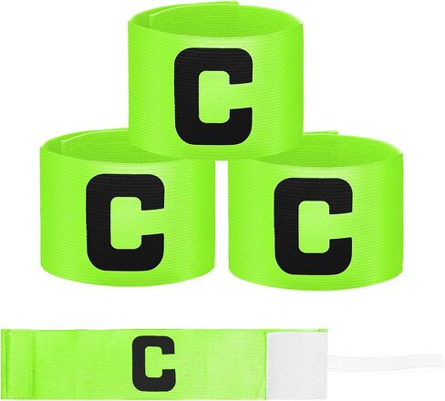 3PCS Captain Armbands, 7x33 Cm/2.75x13 Inch Green Soccer Captain Armband Adjustable Leader Armband Team Sport Armband Football Rugby Basketball Player Band for Adult Youth Soccer Volleyball Team in Saudi Arabia