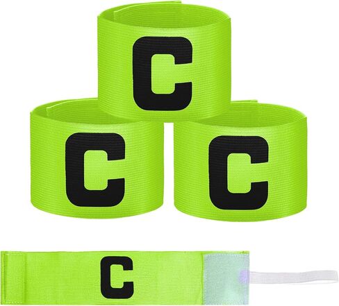3PCS Captain Armbands, 7x33 Cm/2.75x13 Inch Green Soccer Captain Armband Adjustable Leader Armband Team Sport Armband Football Rugby Basketball Player Band for Adult Youth Soccer Volleyball Team in Saudi Arabia