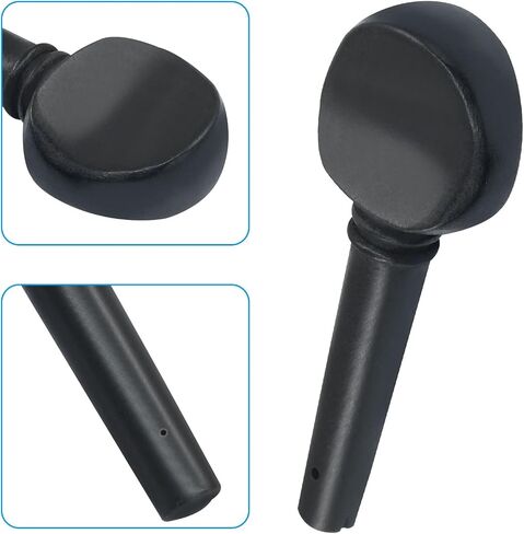 Piutouyar 4 PCS أوتاد ضبط الكمان الخشبية مع أجزاء من الأسود ، والكمان الأسود المربعات الأوتاد البديل المحدد ل 4/4 الكمان الكمان الكمان in Saudi Arabia