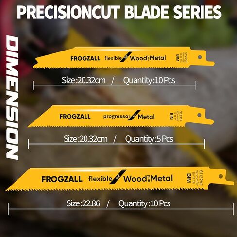 25 Pack Reciprocating Saw Blades 6-Inch – 14-18 TPI Bi-metal Wood Demolition Blades for Steel Pipe, Drywall, Fiberglass, Chipboard & Composite cutting in Saudi Arabia