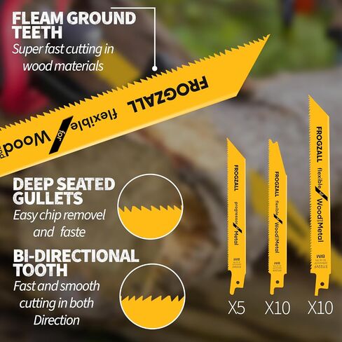 25 Pack Reciprocating Saw Blades 6-Inch – 14-18 TPI Bi-metal Wood Demolition Blades for Steel Pipe, Drywall, Fiberglass, Chipboard & Composite cutting in Saudi Arabia