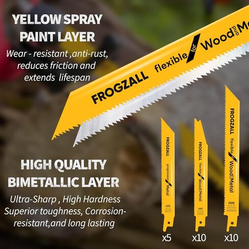 25 Pack Reciprocating Saw Blades 6-Inch – 14-18 TPI Bi-metal Wood Demolition Blades for Steel Pipe, Drywall, Fiberglass, Chipboard & Composite cutting in Saudi Arabia