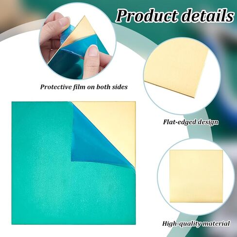 PH PandaHall 2pcs Brass Sheet 8" x 10" 24 Gauge Thickness Brass Plate, Thin Metal Sheets Metal Brass Plates for DIY Handicrafts Jewelry Electrical Repair Industrial in Saudi Arabia