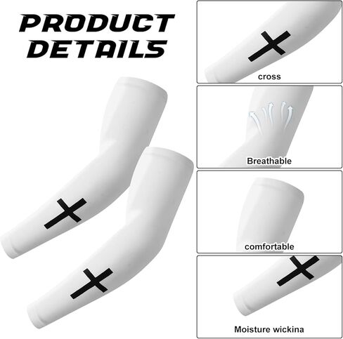 4 أزواج/ 8 أزواج من الإيمان عبر الأكمام ذراع ذراع الديني لأكمام الذراع للبيسبول كرة السلة لكرة السلة الرياضية in Kuwait