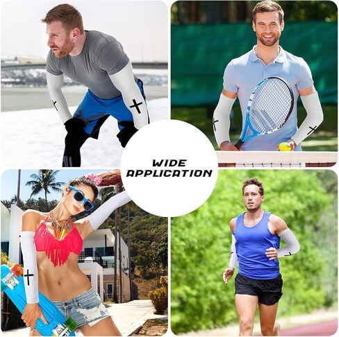 4 أزواج/ 8 أزواج من الإيمان عبر الأكمام ذراع ذراع الديني لأكمام الذراع للبيسبول كرة السلة لكرة السلة الرياضية in Kuwait