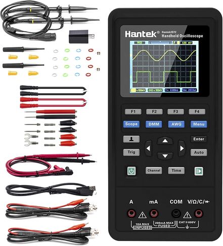 Hantek 2D72 Handheld Oscilloscope 70MHz Waveform Generator Multimeter 3 in 1 Multifunction Tester 2CH+AFG+DMM in Saudi Arabia