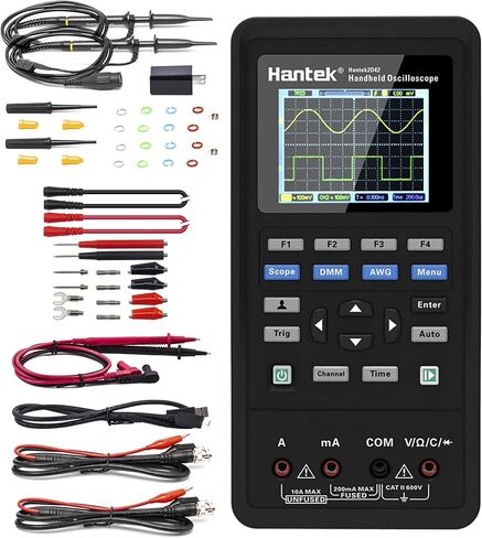 Hantek 2D72 Handheld Oscilloscope 70MHz Waveform Generator Multimeter 3 in 1 Multifunction Tester 2CH+AFG+DMM in Saudi Arabia