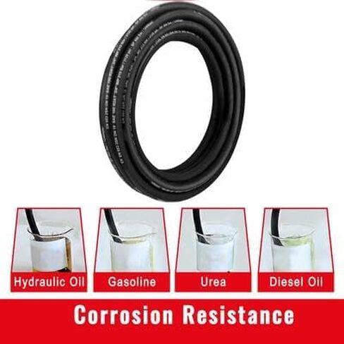 Happybuy Hydraulic Hose 3/8 inch x 100 ft, 4800 PSI Coiled Rubber Hose with 2 High-Tensile Steel Wire Braid, Flexible Bulk Hydraulic Hose -20°C to 140°C in Saudi Arabia