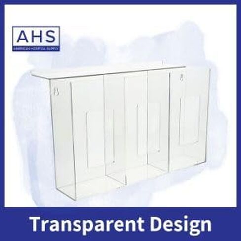 Triple Hygiene Dispenser with Lid [Pack of 1] – 3-Compartment Wall Mount Holder for Gloves, Face Masks, Hairnets, Tissues, Shoe Covers | 17.2x10.9x4.3 in in Kuwait