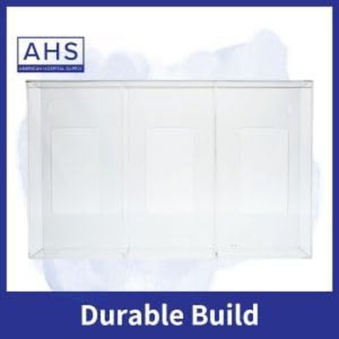 Triple Hygiene Dispenser with Lid [Pack of 1] – 3-Compartment Wall Mount Holder for Gloves, Face Masks, Hairnets, Tissues, Shoe Covers | 17.2x10.9x4.3 in in Kuwait