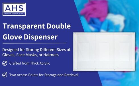 Triple Hygiene Dispenser with Lid [Pack of 1] – 3-Compartment Wall Mount Holder for Gloves, Face Masks, Hairnets, Tissues, Shoe Covers | 17.2x10.9x4.3 in in Kuwait