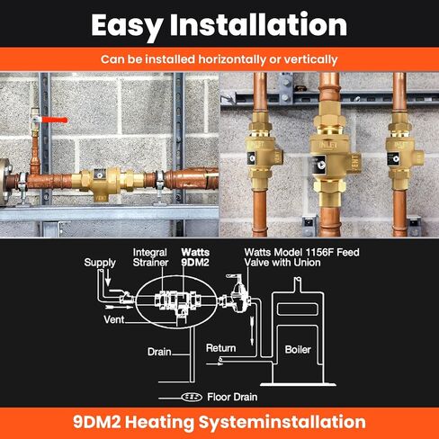 1/2 "9D-M3 Backflow Prefter ، صمام فحص مزدوج نحاس مع تنفيس في الغلاف الجوي الوسيط ، 1/2 بوصة صمام مانع التدفق الإناث ، 190T012 ، استبدال واتس in Kuwait