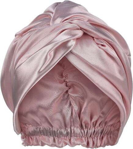 Silk Bonnet for Sleeping Women Satin Hair Bonnet Apricot Silk Hair Wrap Soft Head Scarf For Curly Hair Night Turbans Sleep Bonnets For Curly Hair Cover Sleep Caps Hair Net for Sleep in Kuwait