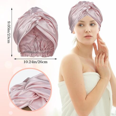 Silk Bonnet for Sleeping Women Satin Hair Bonnet Apricot Silk Hair Wrap Soft Head Scarf For Curly Hair Night Turbans Sleep Bonnets For Curly Hair Cover Sleep Caps Hair Net for Sleep in Kuwait