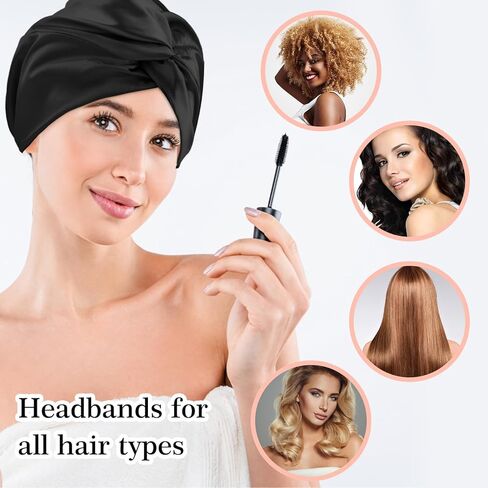 Silk Bonnet for Sleeping Women Satin Hair Bonnet Apricot Silk Hair Wrap Soft Head Scarf For Curly Hair Night Turbans Sleep Bonnets For Curly Hair Cover Sleep Caps Hair Net for Sleep in Kuwait