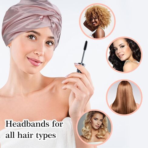Silk Bonnet for Sleeping Women Satin Hair Bonnet Apricot Silk Hair Wrap Soft Head Scarf For Curly Hair Night Turbans Sleep Bonnets For Curly Hair Cover Sleep Caps Hair Net for Sleep in Kuwait