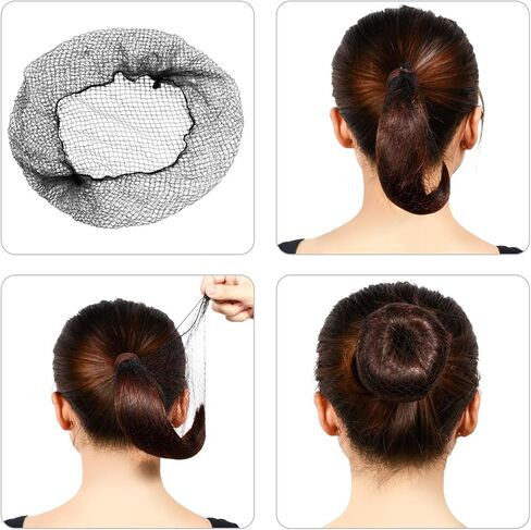 شبكات شبكات الشعر البنية البني 200 PCS للنساء 20 بوصة كعكة غير مرئية شبكات شعر مستعار لخدمة الغذاء راقصات الطبخ (بني) in Kuwait