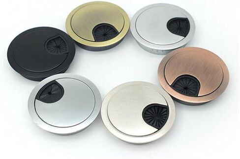 Desk Hole Cover Table Cable Grommet, 2pcs Zinc Alloy Wire Hole Cover Computer Desk Cable Grommet Hole Outlet Port Winder Holder Organizer Furniture Hardware(B,80mm)(A,60mm) in Saudi Arabia